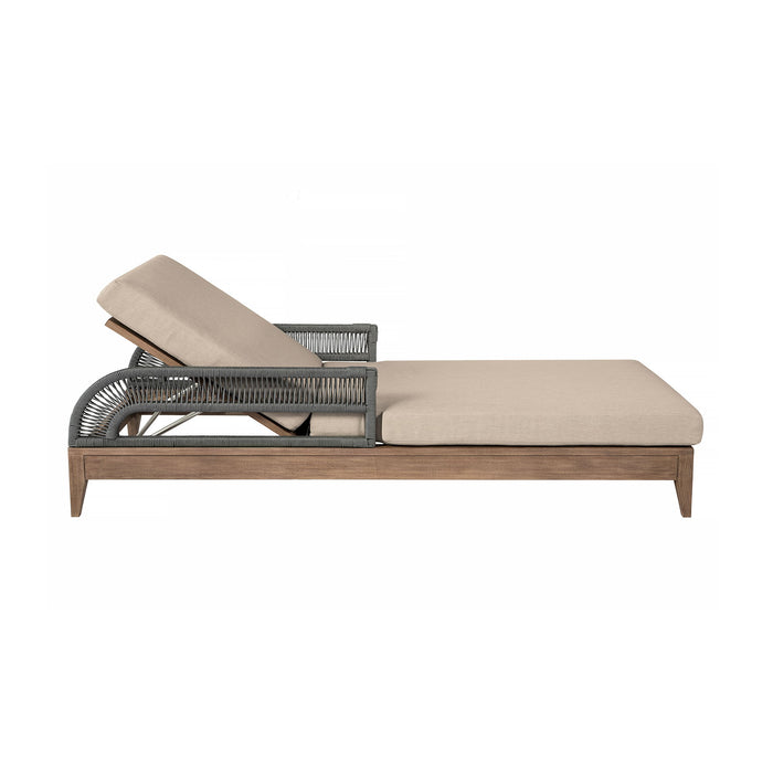 Orbit - Outdoor Patio Chaise Lounge Chair - Weathered Eucalyptus / Taupe - Simple Home Plus