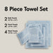 800GSM - 8 Piece Antimicrobial Towel Set - Light Blue - Simple Home Plus