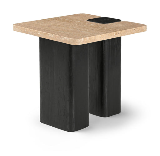 Ravenna - Genuine Travertine Top And Oak Wood Base Table - Simple Home Plus