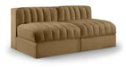 Rummi - Velvet Performance Fabric Upholstered 2 Piece Modular Armless Loveseat - Simple Home Plus