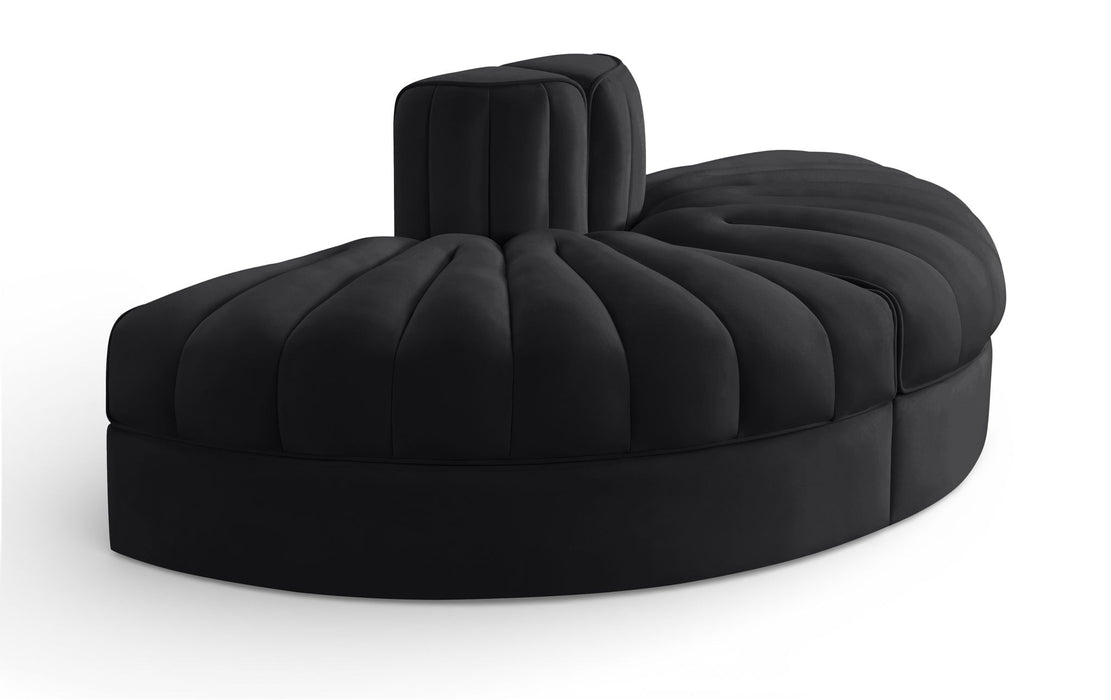 Rummi - Velvet Performance Fabric Upholstered 2 Piece  Rounded Modular Loveseat - Simple Home Plus