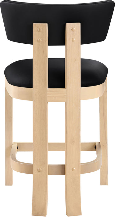 Lavrin - Vegan Leather Counter Stool (Set of 2) - Natural Base - Simple Home Plus
