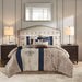 Donovan - California King 7 Piece Comforter Set - Navy - Simple Home Plus