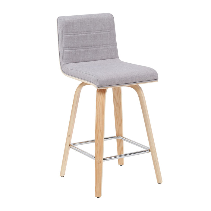 Vienna - Modern Counter Height Swivel Bar Stool - Patterned Oak Wood Frame - Simple Home Plus