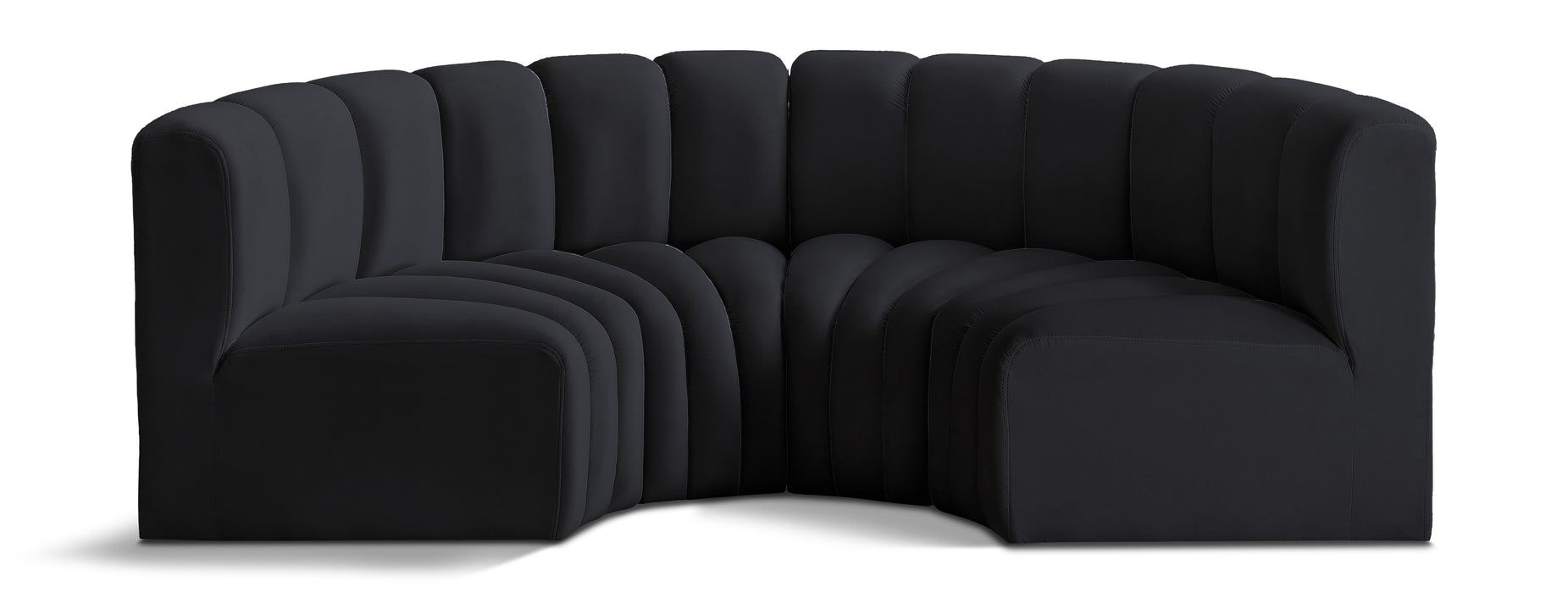 Arc - Velvet 4 Piece U-Shaped Modular Sofa - Simple Home Plus