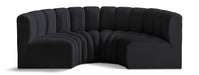 Arc - Velvet 4 Piece U-Shaped Modular Sofa - Simple Home Plus
