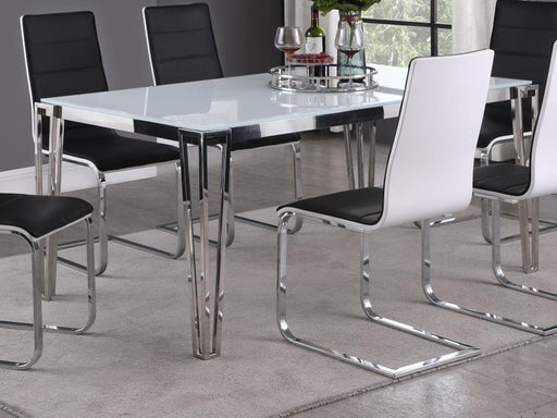 Pauline - Rectangular Glass Top Dining Table - Chrome - Simple Home Plus