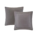 Hanae - Blend Yarn Dyed Euro Sham - Gray - Simple Home Plus