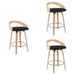 Sonia - Modern Swivel Counter Height Bar Stool - Patterned Oak Wood Finish - Simple Home Plus