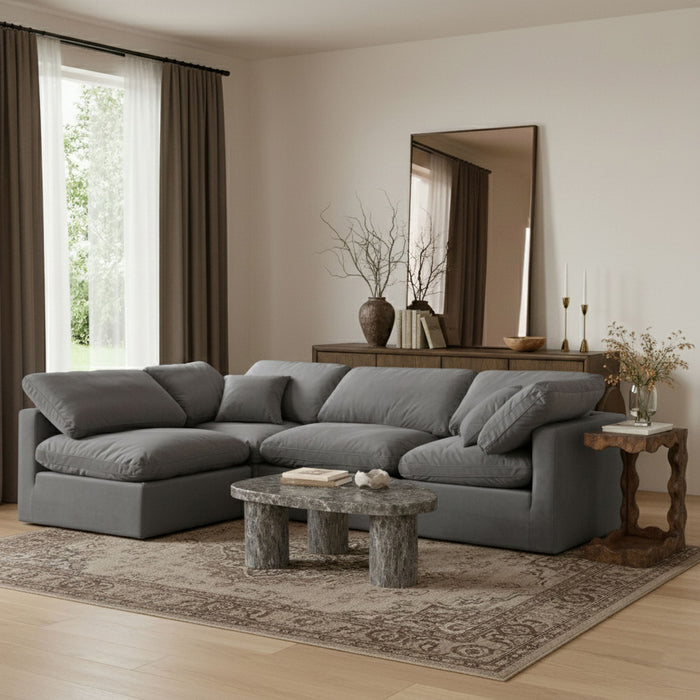 Indulge - Velvet 4 Piece Modular Sectional - Simple Home Plus