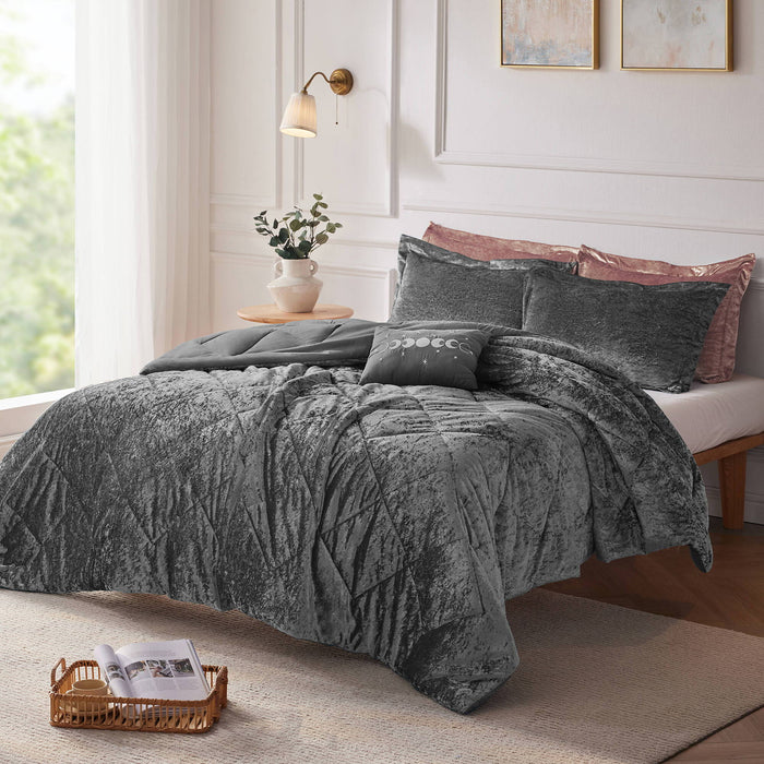Felicia - Twin Duvet Cover Set - Gray - Simple Home Plus