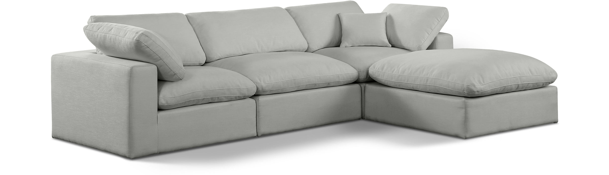 Comfy - 4 Piece Linen Fabric Modular Sectional With Chaise - Simple Home Plus
