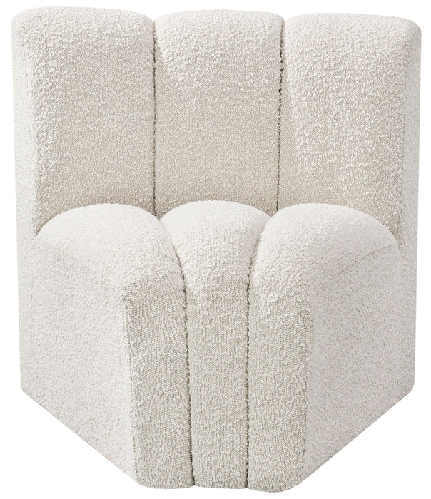 Arc - Boucle Fabric Curved Corner Chair - Simple Home Plus