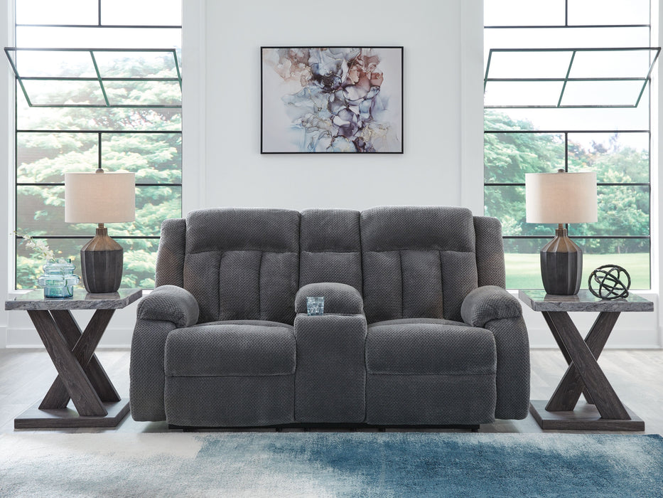 Observation - Steel - Double Reclining Power Loveseat With Console - Simple Home Plus