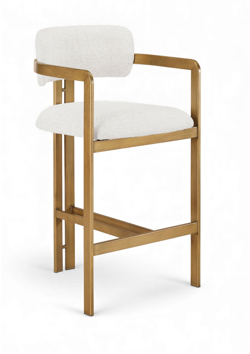 Aurum - Linen Textured Fabric Upholstered Counter Stool - Simple Home Plus