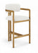 Aurum - Linen Textured Fabric Upholstered Counter Stool - Simple Home Plus
