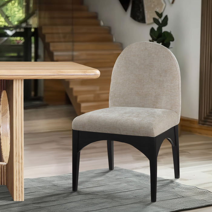Waldorf - Chenille Dining Side Chair With Black Legs - Simple Home Plus
