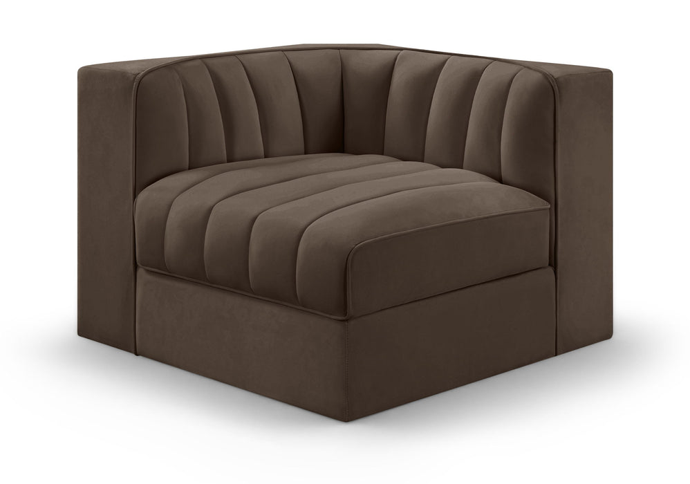Rummi - Velvet Performance Fabric Upholstered Modular Corner Chair - Simple Home Plus