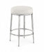 Ferro - Upholstered Backless Counter Stool With Brushed Silver Base - Simple Home Plus