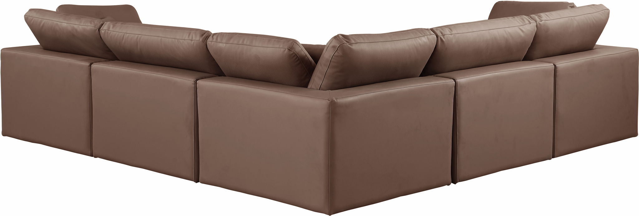 Comfy - 5 Piece Faux Leather Modular Corner Sectional - Simple Home Plus