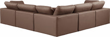 Comfy - 5 Piece Faux Leather Modular Corner Sectional - Simple Home Plus