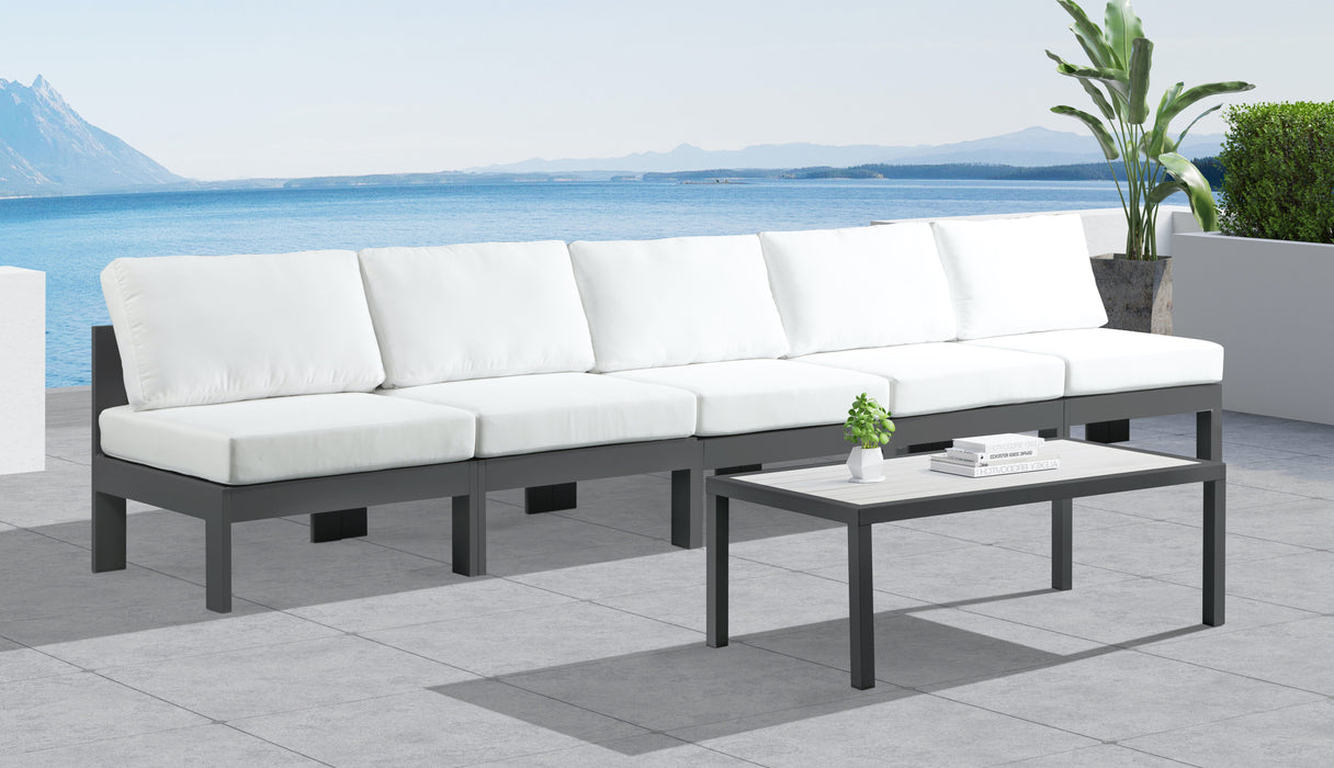 Nizuc - Outdoor Patio 5 Seat Modular Armless Sofa With Gray Frame - Simple Home Plus