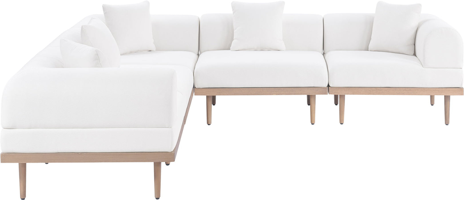 Laguna - 5 Piece 106.5" Upholstered Outdoor Patio Modular Sectional - Simple Home Plus