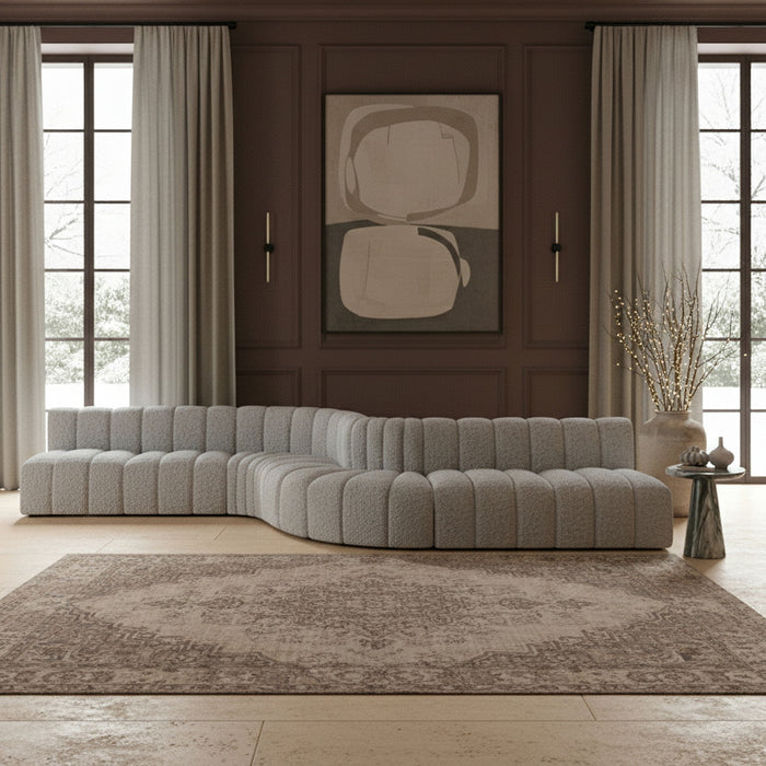 Arc - Boucle Fabric 8 Piece Curved Modular Sofa - Simple Home Plus