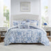 Adele - Full/Queen 5 Pieces Comforter Set With Decorative Pillows - Blue - Simple Home Plus