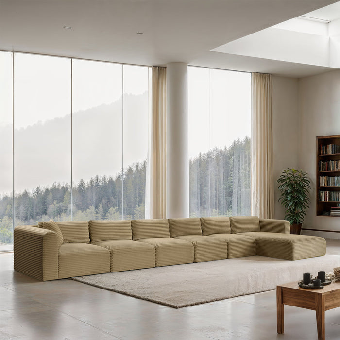 Shaggy - 6 Piece Modular Sectional With Chaise - Simple Home Plus