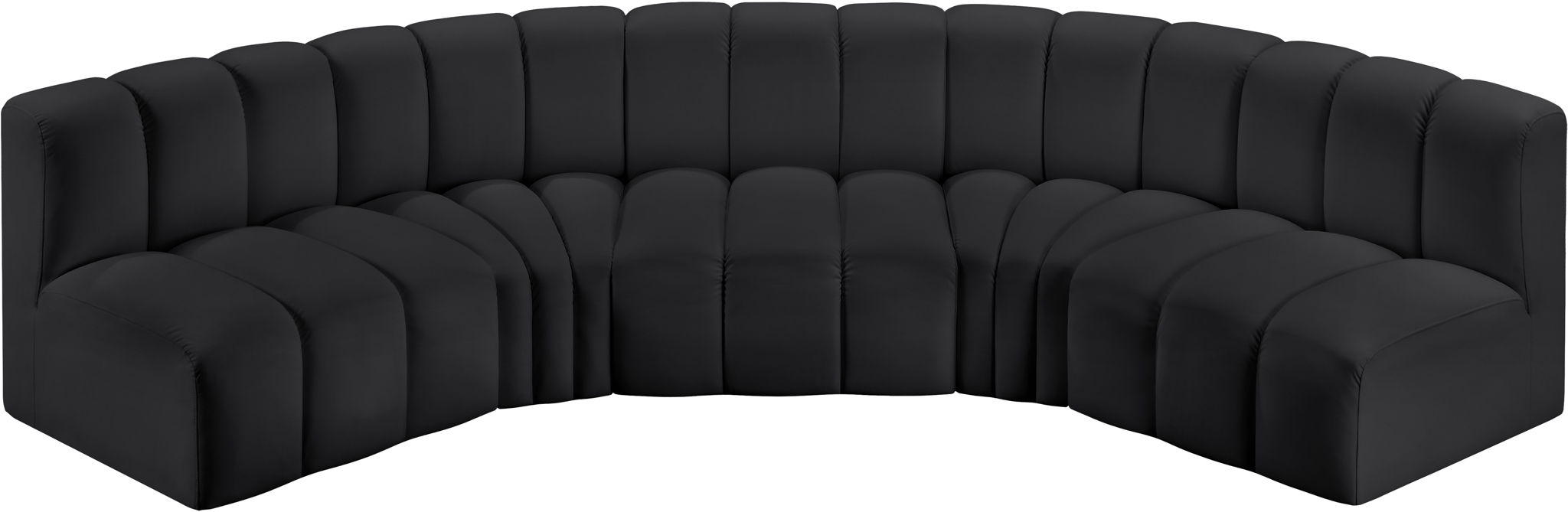Arc - Faux Leather 5 Piece U-Shaped Modular Sofa - Simple Home Plus