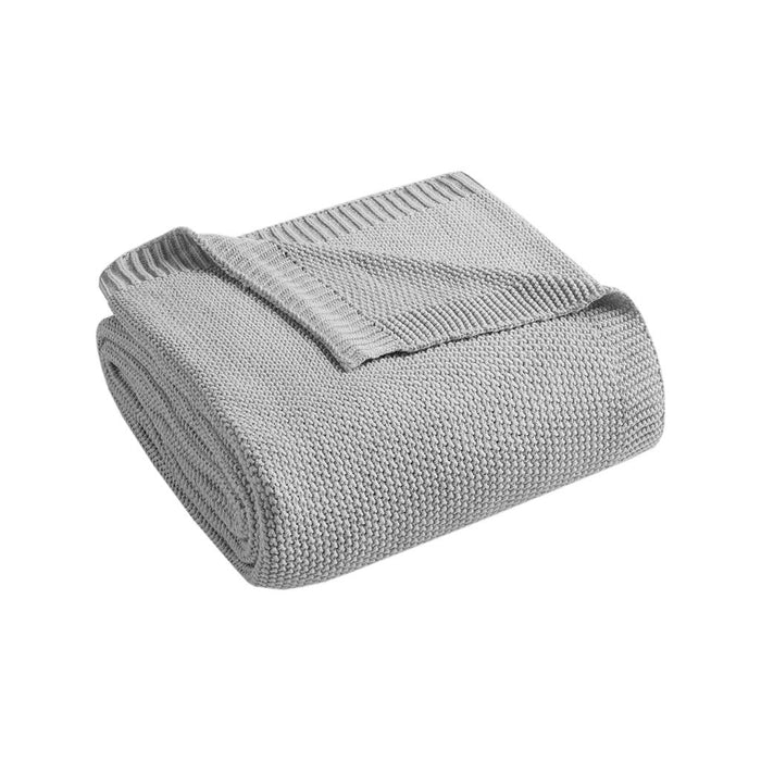 Bree Knit - King Blanket - Gray - Simple Home Plus