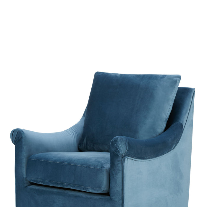 Deanna - Upholstered Swivel Accent Chair - Blue - Simple Home Plus