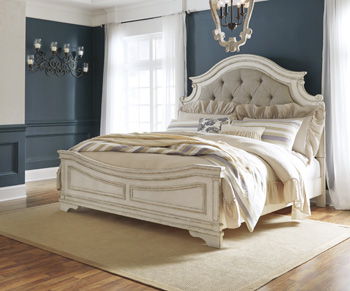 Realyn - King Panel Rails - Chipped White - Simple Home Plus