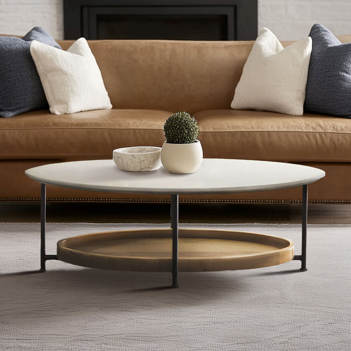 Beaumont - Coffee Table - White / Natural - Simple Home Plus