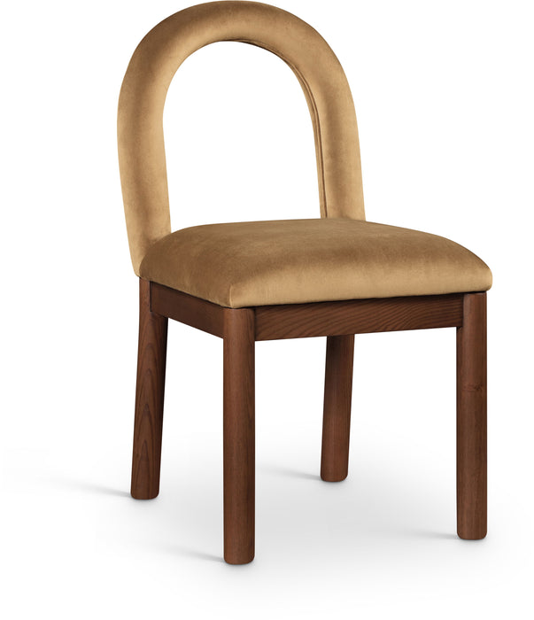 Conrad - Velvet Dining Chair With Brown Legs - Simple Home Plus