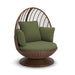 Horizon Hall - Swivel Egg Chair With Cushion - Brown / Green - Simple Home Plus