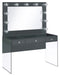 Afshan - 3-Drawer Vanity Set With Lighting - Gray High Gloss - Simple Home Plus