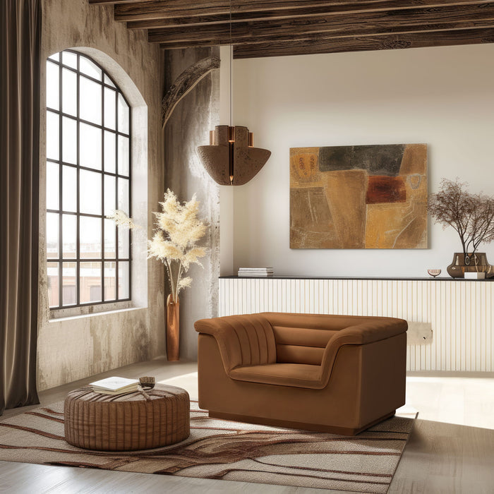 Cascade - Velvet Chair - Saddle - Simple Home Plus