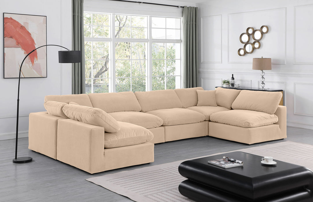 Comfy - 6 Piece Velvet Modular Armless Sectional - Simple Home Plus