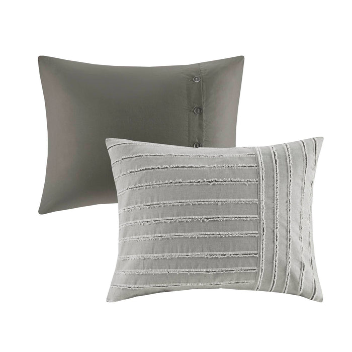 Essence - King 9 Piece Clip Comforter Set - Gray - Simple Home Plus