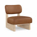 Vetra - Vegan Leather Upholstered Accent Chair With Natural Base - Simple Home Plus