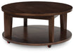 Korestone 2 - Dark Brown - Round Cocktail Table - Simple Home Plus