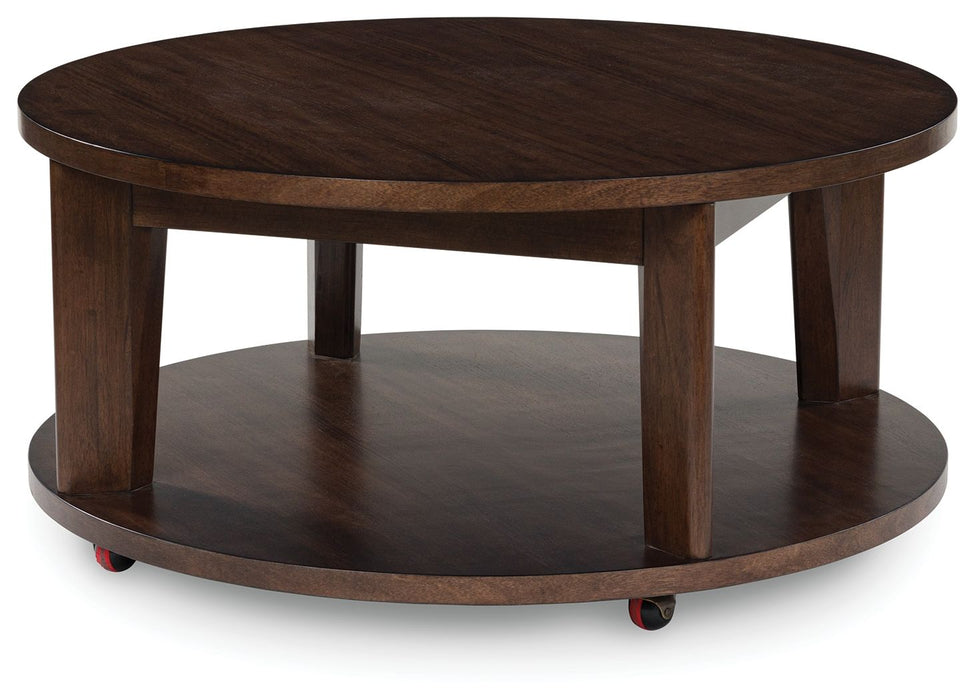 Korestone 2 - Dark Brown - Round Cocktail Table - Simple Home Plus