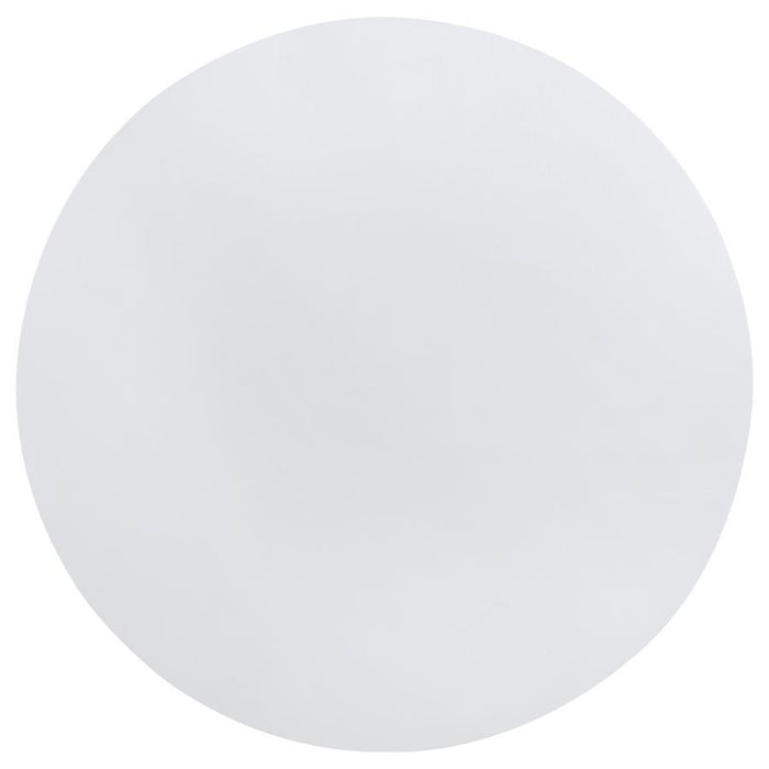 Judd - Round Dining Wood Table With Shelf - Pearl White - Simple Home Plus