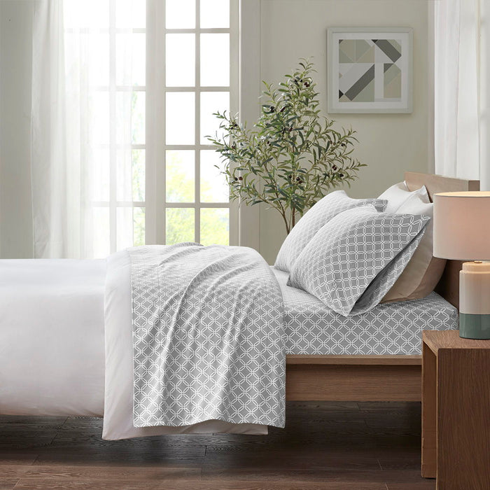 Cozy Flannel - Printed Sheet Set - Gray Geo