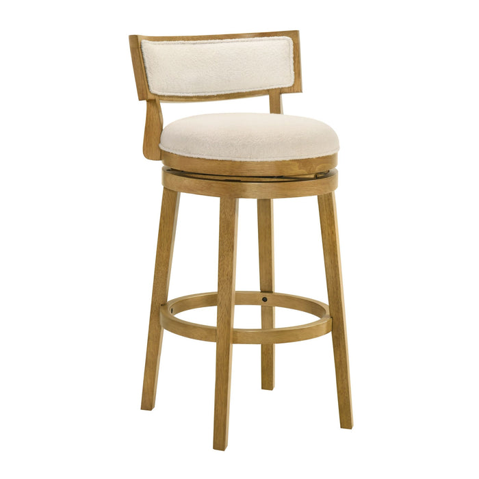 Noely - Modern Farmhouse Swivel Wood Bar Height Kitchen Bar Stool - Simple Home Plus