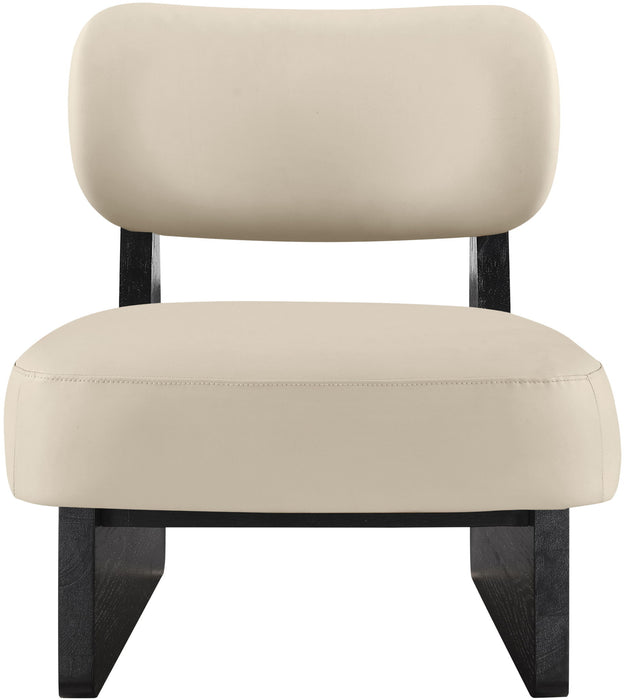 Vetra - Vegan Leather Upholstered Accent Chair With Black Base - Simple Home Plus