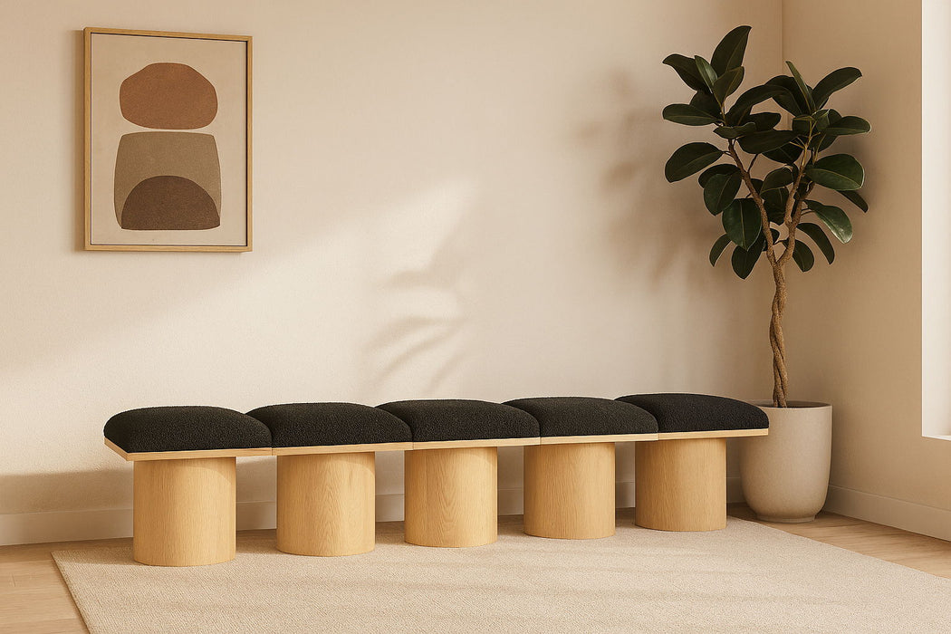 Pavilion - 5 Piece Modular Bench With Natural Base - Simple Home Plus