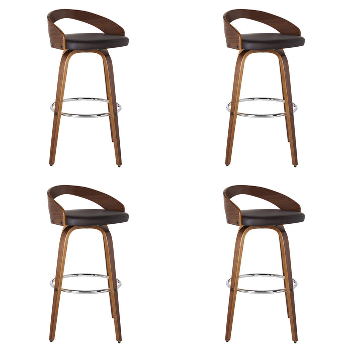 Sonia - 26" Counter Height Swivel Bar Stool - Walnut Wood - Simple Home Plus